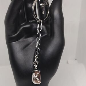 Elegant Silver Keychain with Stylish ‘K’ Pendant – Perfect Gift